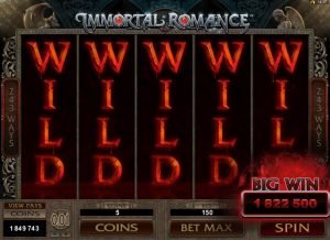 Immortal Romance 5 капель огромный выигрыш в казино